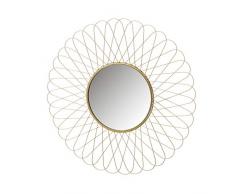 Espejo Flor de Metal Dorado Oriental para salón de 55 cm. Sol Naciente - LOLAhome