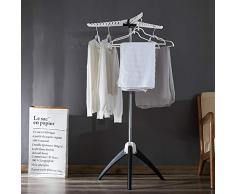 KTOL Plegable Perchero de pie, Suelo Tendedero Creativo Perchero Support Manteau Fácil Montaje Estable para Oficina Wohnzimmer-Blanco 51.2in