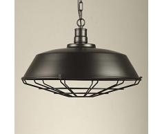 NIUYAO Lámparas de araña Metal avec Rejillas Candelabro Iluminación de techo Ajustable Industrial Retro 1 Luz-Negro