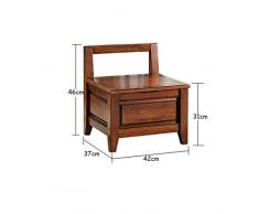 LLHJD Reposapiés De Almacenamiento, Cuadrado De Madera Maciza con Respaldo Cojín Suave Otomano para Mesa De Centro del Hogar Maquillaje Sofá Banco Banco De Zapatos para Vestuarios, 47x37x41cm, Marrón
