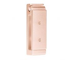 Plegable Soporte para auriculares, auriculares, percha de pared, montaje de pared de aluminio de montaje en pared gancho, sujeción hasta 1 kg con 3 m cinta, 20 kg con tornillos, soporte Come con diadema Protector Pad (rosa oro 2pcs)