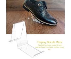 Kitabetty Soporte de Zapato de acrílico, Reposapiés acrílico Transparente Soportes de exhibición del Zapato, Porta Rack de Zapatos Soportes de exhibición de la Sandalia, 15.5×4×8 cm