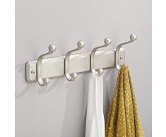 InterDesign York Lyra - Perchero de pared provisto de 4 ganchos, satinado
