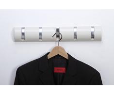 La guardarropa el listón de gancho el listón de guardarropas el colgador la guardarropa plegable madera / el metal sabe / cansadamente el cromo con 5 ganchos plegables 503 x 86 x 31 mm