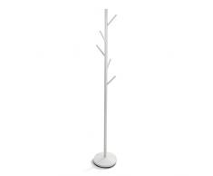 Versa Adelisa Perchero de Pie de Estilo Minimalista, con 5 Ganchos o Colgadores para Ropa o Bolsos para el Recibidor, Medidas (Al x L x An) 170 x 28,5 x 28,5 cm, Metal, Color Blanco