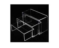Kbsin212 Expositor de Elevador de Acrílico Transparene - 3 Juegos de Zapatos de acrílico Accesorios de Rack de Soporte Soporte de Soporte para cosméticos Bolsa Necesidades diarias Joyas