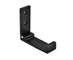 Ztoma Colgador de Pared Gancho, Plegable Soporte de Pared Auriculares Cascos Soporte, Aleación Aluminio Colgador de Pared Gancho para el Hogar - Negro