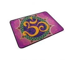coosun Chakra Ohm con la mandala Felpudo, forma de puerta de interior al aire libre alfombra de entrada con base antideslizante., (23.6 por 15.7-inch)