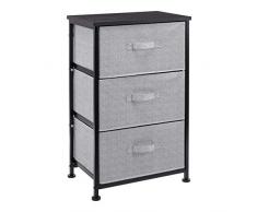 Amazon Basics Unidad de almacenamiento, de tela, con 3 cajones, para armario, negro