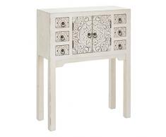 PEÑA VARGAS Mueble Auxiliar-Recibidor Oriente Blanco Rozado 2 Puertas 6 Cajones, Madera, 63X26X80 cm