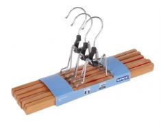 Wenko 17219006100 Premium - Percha de pinza, fabricada en madera (3 unidades, 30 cm)