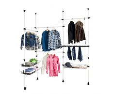 SoBuy®Perchero telescópico,Sistema Armario Herkules, Sistema de Perchero Extensible, Metal y plástico, FRG38, ES