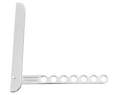 Fackelmann Gancho Plegable para Balcón o Armario, Percha Flexible para Colgar Ropa, 13 Prendas, Aluminio Plateado, 26,5x2,5cm, 1ud, INOX