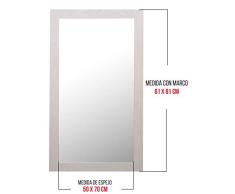 Chely Intermarket, Espejo de Pared Cuerpo Entero 50x70cm (Marco Exterior 61x81cm) MOD-113 (Blanco) Forma Rectangular | Decoración de salón, recibidor o Dormitorio | Acabado Elegante (113-50x70-4,25)