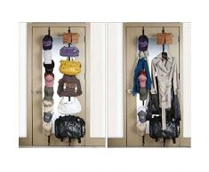 Edealing 1Pcs Color al azar Durante Puerta correas suspensión ajustable del sombrero del bolso de ropa Perchero Organizador 8 Ganchos