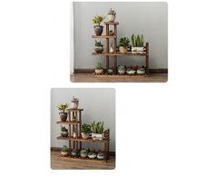 JUN-Estantería de flores Estantes de flor de 4 niveles Establos de planta de madera Estante de planta de estantes Estante de flores de madera para macetas de flores Estante de flores Estante de flores Estante de exhibición Estantería