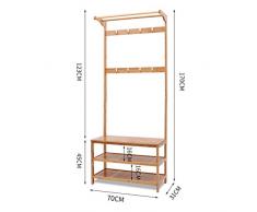 TLMY Color Natural Longitud 70 cm Pasillo Simple Zapatero de Pasillo Estante de Bastidor Estante de Zapato de Bastidor Perchero Combinación de Zapato Banco de salón Colgador 170 x 31 x 70 cm Perchero