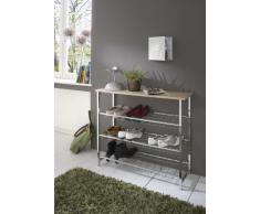 Haku Möbel 44038 zapatero 86 x 28 x 81 cm, cromo / roble claro