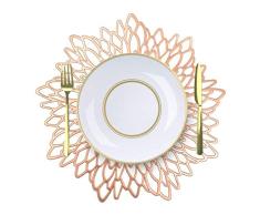 E EBETA Manteles Individuales de Vinilo Dorado, 6 Piezas Manteles Individuales Mantel Individual Tapetes para Mesa de Comedor para Bodas, cenas, Aniversario, Fiestas de Navidad (Oro Rosa)