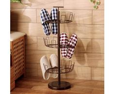DYHERUCVJUTIJ Estante Europeo del Zapato del Hierro del Estilo Estante de Zapato de Varios Pisos Vertical del Piso Deslizadores Simples Rack Zapatero Estante de almacenaje rotatorio-A
