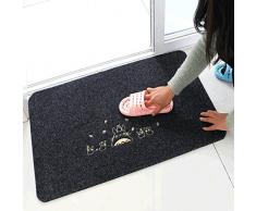 Felpudo Entrada,HOMECUEB Alfombrita Tejido Antideslizante y Absorbente, Tamaño 40 * 60 cm ( Color Negro)