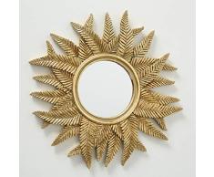 Home Collection - Espejo de pared con diseño de sol, 38 cm de diámetro, resina sintética, color dorado