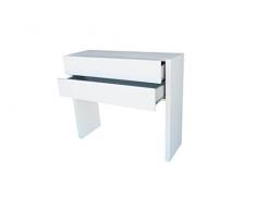 Gomueble 0616010 - Recibidor con espejo, ideal para espacios reducidos, color ceniza y blanco