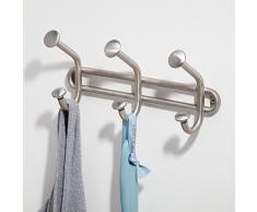 InterDesign - Forma Ultra - Anaquel de pared con 3 ganchos - Acero inoxidable pulido