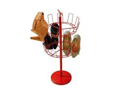 LZQ-XJ Qiang Simple Furniture Rojo Rotatorio Zapatero 2 Nivel de Calzado Estantes Double Tree Organizador del almacenaje de Metal Colgantes Balcón