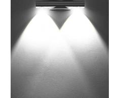 Glighone Apliques de Pared Lámpara Moderna 2 Led 6W Luz de Moda Luz en Aluminio Adecuado para Dormitorio Studio Hogar Decoración Porche, Blanco Frío