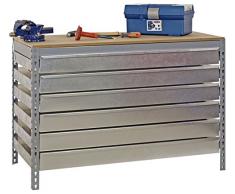 Banco de Trabajo con seis cajones 'BT-5 900 gris', 840x900x600 mm, Simonrack