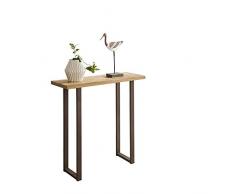 HOGAR24 ES Mueble Recibidor Madera Maciza y Patas metálicas, Estilo Industrial Vintage.