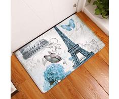 Lihan Diseñador Lavable Alfombra de Piso de Cocina Alfombra de Franela Antideslizante Alfombra Tapetes de Puerta Súper Absorbente felpudos Frikis Navidad Gatos, Flor 4 40 * 60cm/16 * 24inch