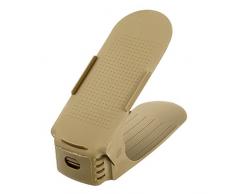 8Pcs Soporte ajustable para apilar zapatos - Económico Juego de zapatos para ahorrar espacio Zapato de plástico Juego de organizadores apilables para zapatos (Castaño)