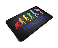 Alfombrillas de Interior para Exteriores Evolución Guitarrista Banda Guitarra Principal Bajo Músico Gibson Área de Entrada Lavable Antideslizante Alfombras Tapetes Felpudos 50 * 80 cm