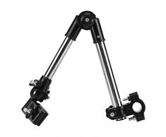 Paragüero para cochecito, 360 ° Ajustable Paraguas para bicicleta Soporte para montaje en estiramiento Cochecito para bebé Silla de paseo de ruedas Accesorios para sillas (Negro)