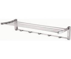De lanwa - De acero inoxidable de ganchos de la barra toallero con 5 ganchos toalla 600mm ferroviario
