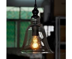 Campana de techo de cristal de la lámpara colgante cortina ligera industrial de época moderna
