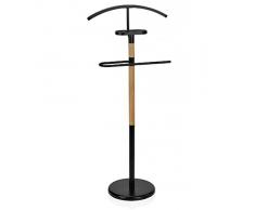 ANDREA - Galán de noche - perchero, de madera y metal, con vacia-bolsillos - Negro