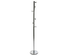 Versa 18790465 Perchero de pie Plateado, Metal,173x28x28 cm, 6 colgadores