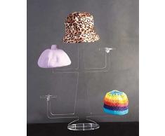 Expositor de banco y italiano Soporte para sombreros colgador gorro de plexiglás transparente