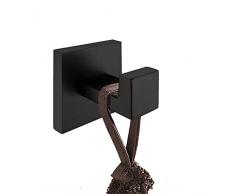 CASEWIND Perchero Gancho Cuadrado Negro para Colgar la Ropa Toalla Bolsos Montado en la pared de Baño Cocina y Puerta, Acero Inoxidable