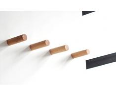 anaan One-Tenth Diseño Percheros Pared Madera Colgador Abrigos Gancho Pared Pasillo Moderno Decorativo nordico (Haya Juego L Φ3*10cm, M Φ3*8cm, S Φ3*6cm)