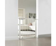 Lindam - Barrera de seguridad con puerta. Fijación a presión. Blanca. 76-82 cm