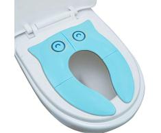Asiento de Inodoro Plegable para Niños Portátil Reductor Tapa WC Bebés Asiento Inodoro con Bolsa de Almacenamiento para Bebés Niños Pequeños, Azul