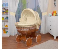 WALDIN Cuna Moisés, carretilla portabebés XXL, 2 colores a elegir,beige/amarillo