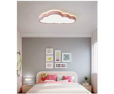 Luz de techo de nubes LED, lámpara de techo de irradiación de 360 ° dormitorio aula de guardería (Luz neutra, Borde rosa (50 * 28 cm) 48W)