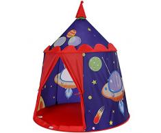SONGMICS Tienda de Campaña Infantil, Carpa Infantil Plegable, Casa de Juegos para Interiores y Exteriores, Pop-up Portátil, Tienda con Bolsa de Transporte, Regalo para Niños, Azul LPT01BU
