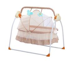 SANPLO Cuna eléctrica Columpio para bebé Cama cuna automática Cuna recién nacida mecedora Multifunción Música cuna infantil (amarillo)