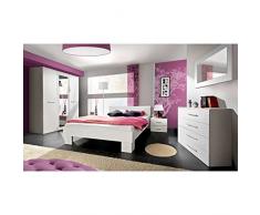 JUSTyou VICKA II 180 Conjunto Dormitorio habitación de Matrimonio Blanco Mat